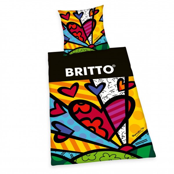 Bettwäsche BRITTO in mehrfarbig aus Baumwolle