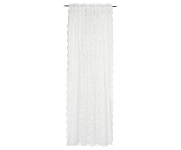 Schlaufenschal ROMANTIK weiß in weiß aus Polyester