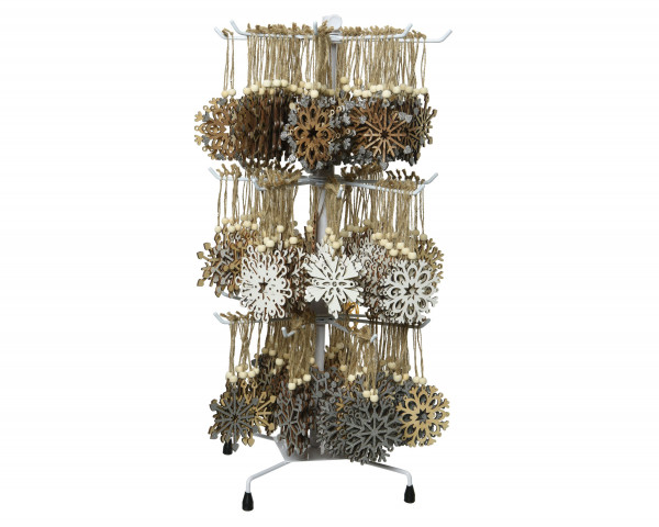 Christbaumschmuck Hänger SNOWFLAKE in braun aus MDF