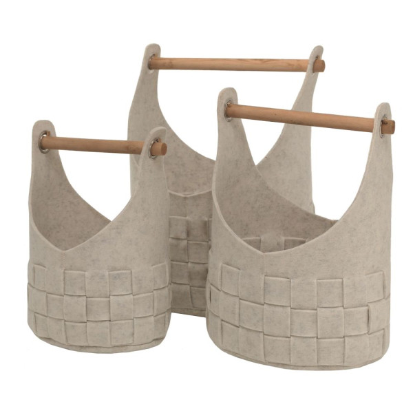 Korb CUI in beige aus Mischgewebe