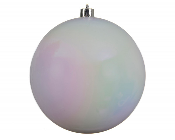 Weihnachtskugel SHINY in weiß aus Kunststoff
