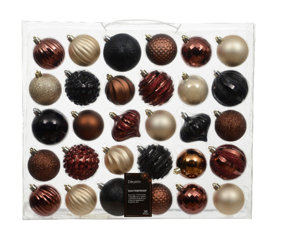 Weihnachtskugel-Set MIX in mehrfarbig aus Kunststoff