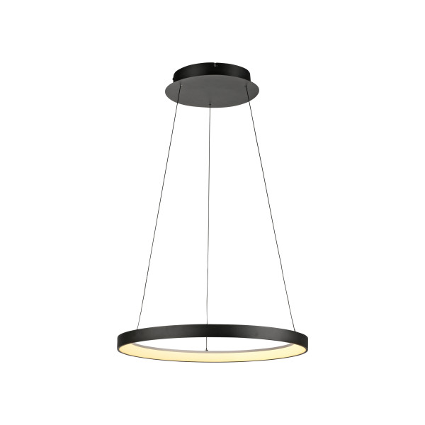 Pendelleuchte LED HOOP in schwarz aus Materialmix