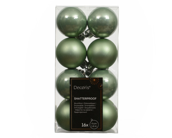 Weihnachtskugel-Set LUXE in grün aus Kunststoff