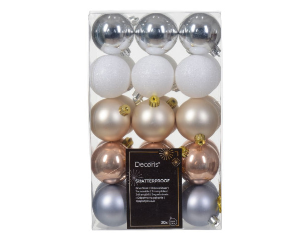 Weihnachtskugel-Set GRACE in mehrfarbig aus Kunststoff