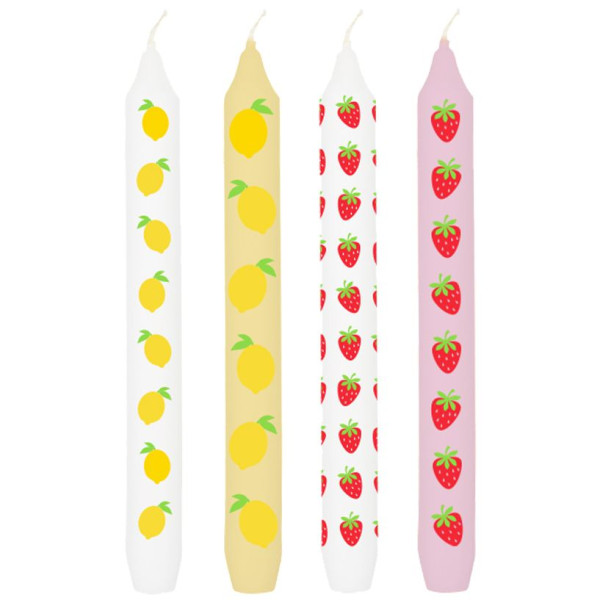 Stabkerze FRUITS in mehrfarbig aus Wachs