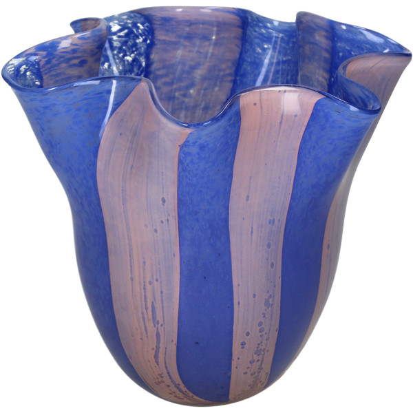 Vase HAYLEY blau in blau aus Glas
