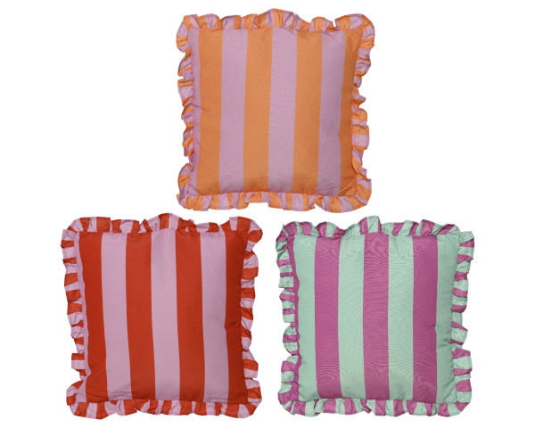 Kissen OUTDOOR Stripes in mehrfarbig aus Polyester