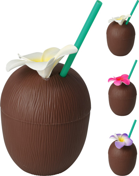 Trinkbecher TO GO KOKOSNUSS in mehrfarbig aus Kunststoff