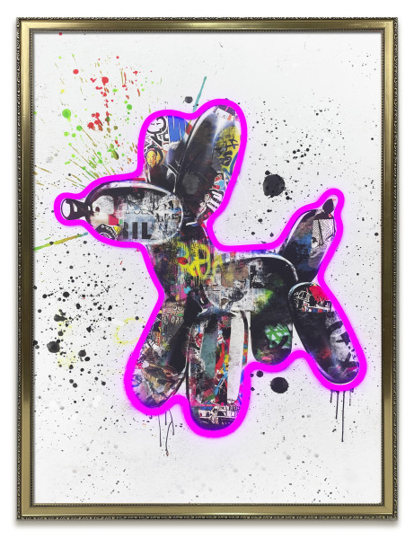 Bild STREETART DOG in mehrfarbig aus Materialmix
