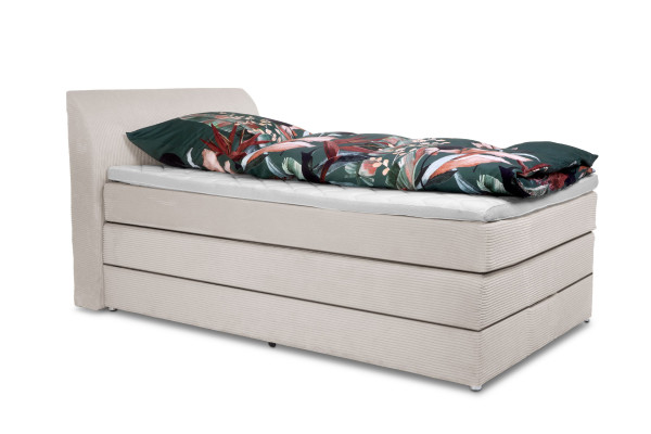 Boxspringbett KAMARIA in silver aus Stoff