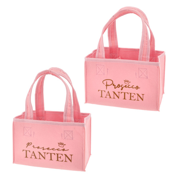 Flaschentasche FILZ PROSECCO in rosa aus Filz