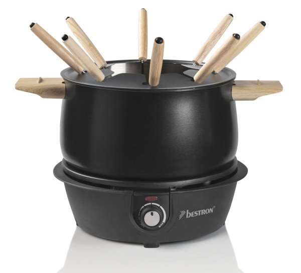 Fondueset BLACK & WOOD in schwarz aus Kunststoff