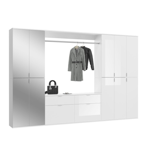 Garderobe PROJEKT X in weiß aus MDF furniert