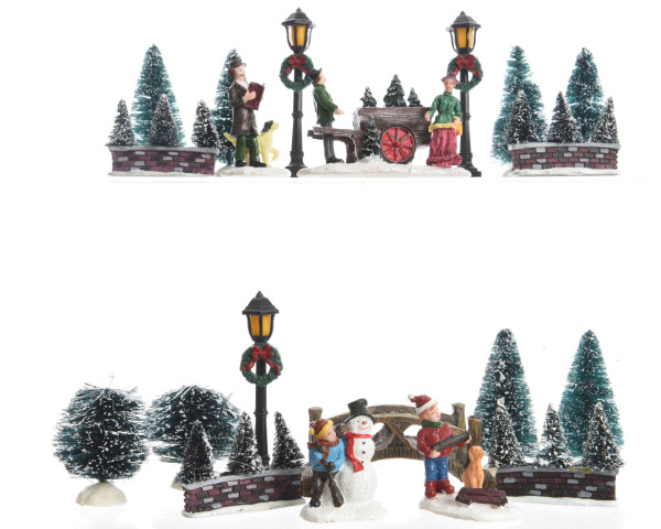 Dekoobjekt-Set VILLAGE in mehrfarbig aus Kunststoff