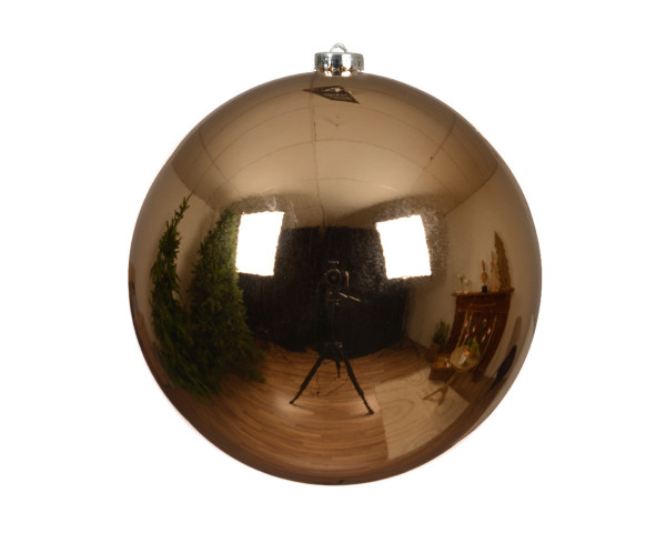 Weihnachtskugel SHINY in braun aus Kunststoff