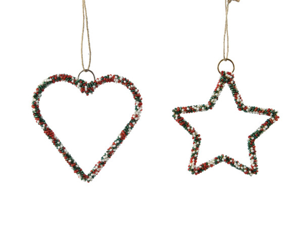 Christbaumschmuck Hänger IRON MIX in mehrfarbig aus Eisen
