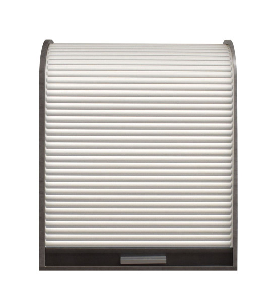 Rolladenschrank PULL in  graphit, Rollade weiß aus Holz