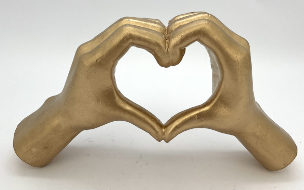 Dekoobjekt HAND in goldfarben aus Polyester
