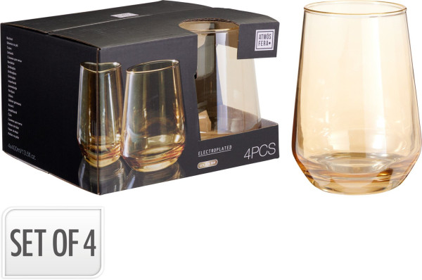 Trinkglas-Set RIALTO in amber aus Glas