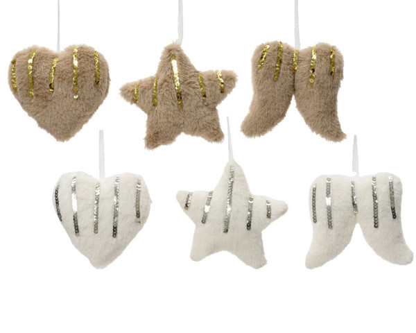 Christbaumschmuck Hänger FUR in mehrfarbig aus Materialmix