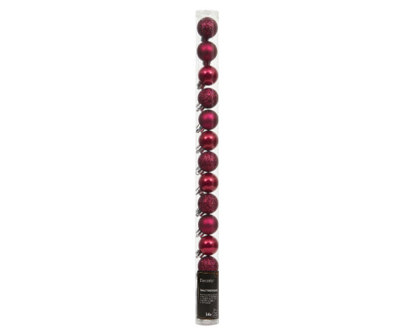 Weihnachtskugel-Set X-MAS in pink aus Kunststoff