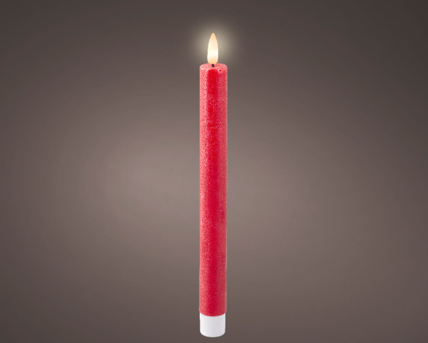 Kerze LED RUSTIK in rot aus Wachs