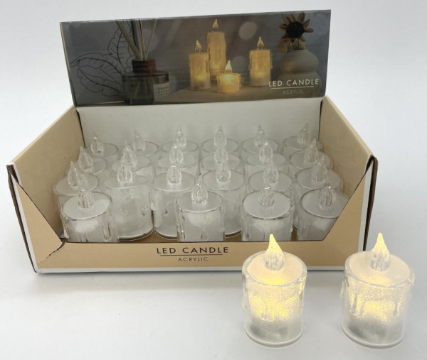 Teelicht LED ACRYL in transparent aus Acryl