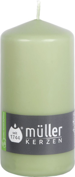 Stumpenkerze BAMBOO GREEN in grün aus Wachs