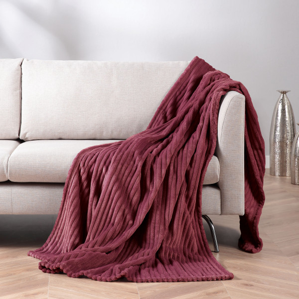 Decke FEINCORD beere in beere aus Polyester