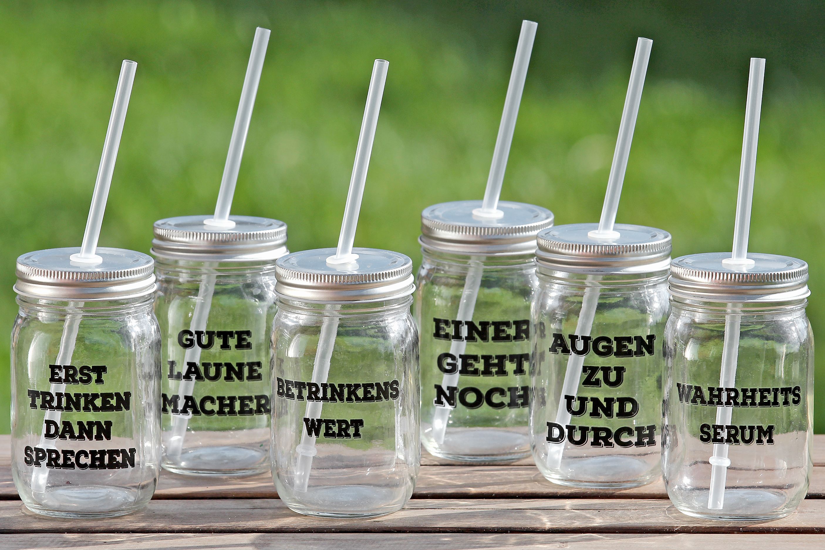 Trinkglas SPRÜCHE Gläser Gedeckter Tisch Accessoires und