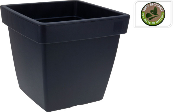 Pflanztopf GARDINO in schwarz aus Kunststoff