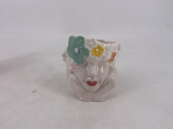 Vase LADY FACE in mehrfarbig aus Keramik