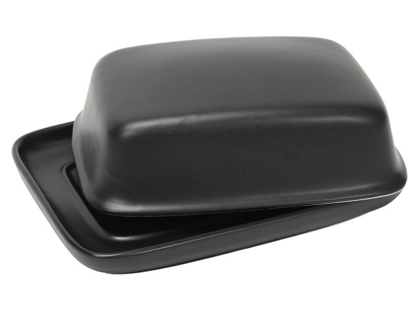 Butterdose BLACK in schwarz aus Porzellan