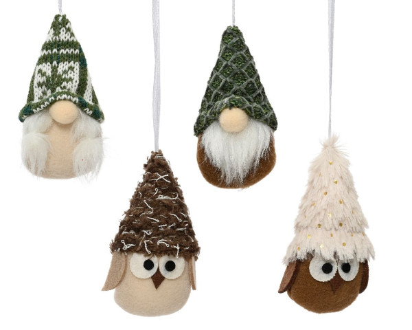 Christbaumschmuck Hänger NATURAL in mehrfarbig aus Polyresin