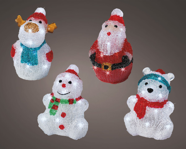 Dekofigur LED X-MAS in mehrfarbig aus Kunststoff