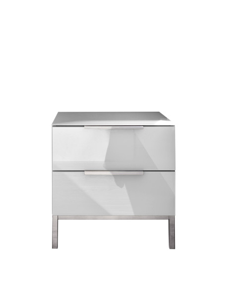 Nachtkonsole SYRINA in weiß aus Dekor