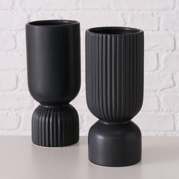 Vase GINO in schwarz aus Dolomit