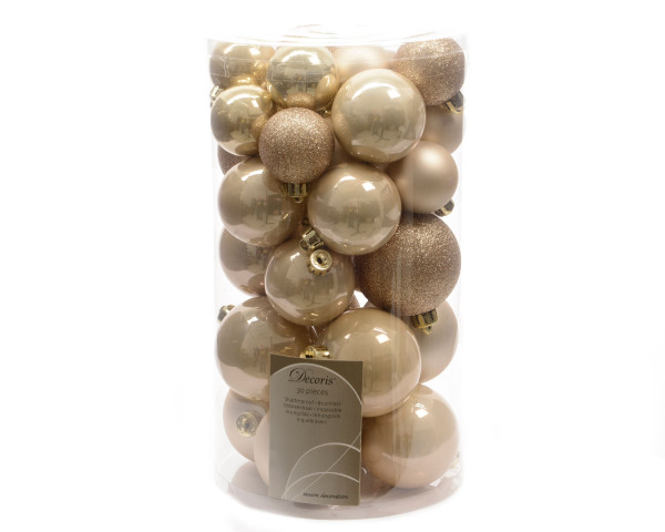 Weihnachtskugel-Set MIX beige in beige aus Kunststoff