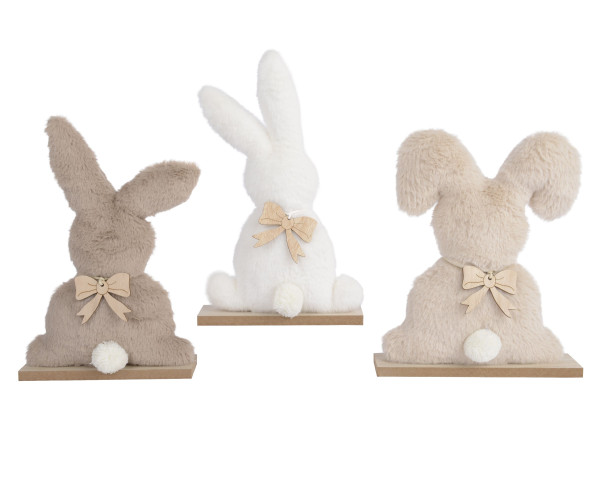 Dekofigur FLUFFY RABBIT in mehrfarbig aus Polyester