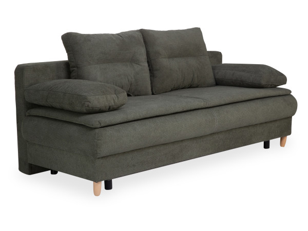 Schlafsofa KALLI in dunkelgrün aus Stoff