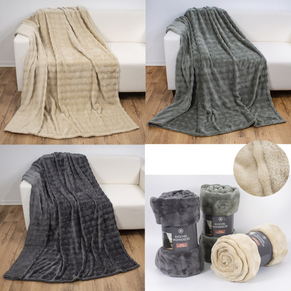 Decke BUBBLE FLANELL FLEECE in mehrfarbig aus Polyester