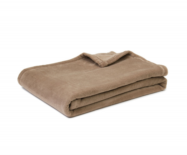 Decke MONTANA taupe in taupe aus Polyester