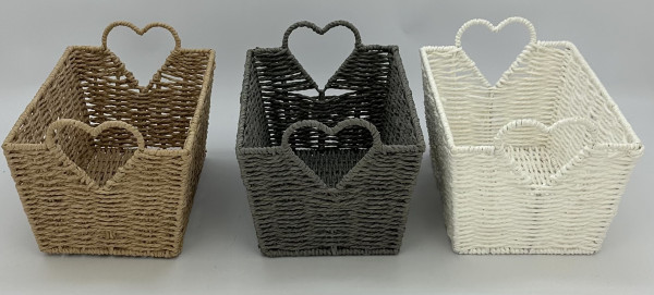 Korb HEART in mehrfarbig aus Materialmix