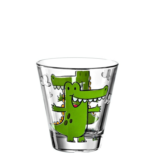 Trinkglas KROKODIL in mehrfarbig aus Glas