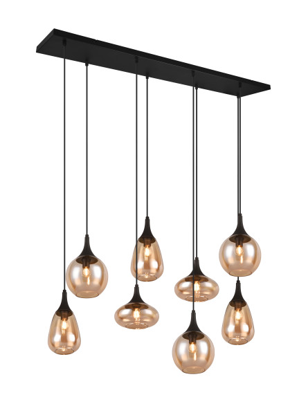 Pendelleuchte LUMINA in schwarz aus Materialmix