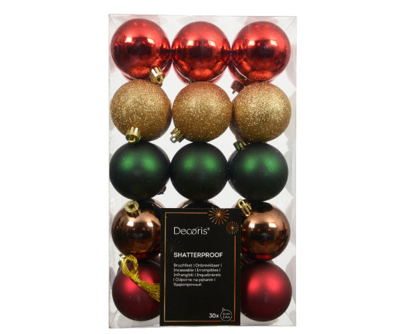 Weihnachtskugel-Set GRACE in mehrfarbig aus Kunststoff