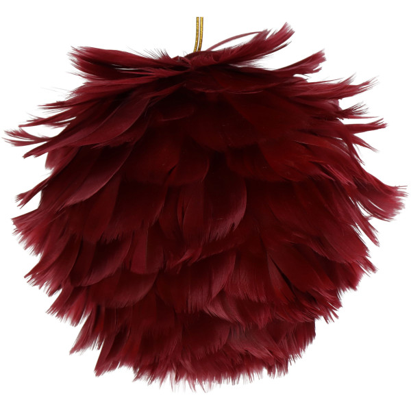 Dekohänger FEATHER BALL rot in rot aus Kunststoff