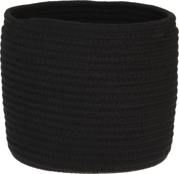 Korb WOLLI schwarz in schwarz aus Baumwolle