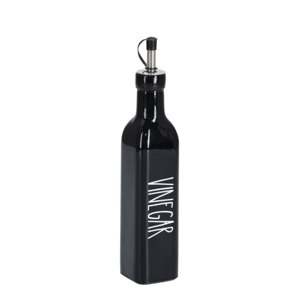 Essigflasche VINEGAR in schwarz aus Glas